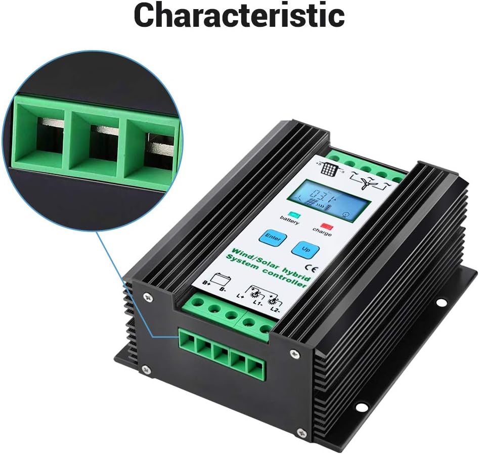 iSunergy 1000W Wind Solar Hybrid Charge Controller Wind Boost Charge Solar PWM Charging Technology Digital Intelligent Regulator with LCD Display (600W Wind + 400W Solar) : Garden & Outdoor