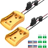 Kzreect 2 Pack for Power Wheel Adapter Compatible with Dewalt 20V Battery, Converter Kit with Fuse Holder, Switch, Terminals, 12AWG Wire for DIY RC Car Toys