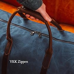 Waxed Canvas Weekender Duffle Bag, Vintage Style