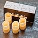Hayley Cherie - Real Wax Flameless Candles with Timer (Set of 4) - Ivory LED Candles 3” Wide x 6” Tall - Flickering Amber Flame - Battery Operated Pillar Candles - Large Unscented