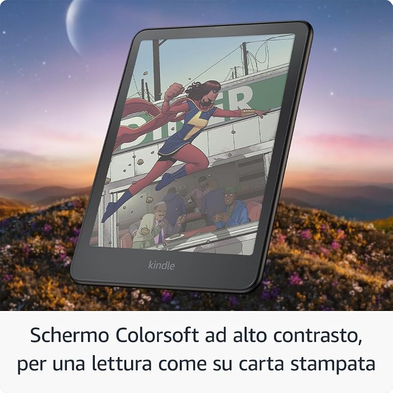 Kindle Colorsoft Signature Edition 32 GB (modello 2024), con schermo a colori, luce frontale a regolazione automatica, ricarica wireless e lunga durata della batteria (nero metallizzato)