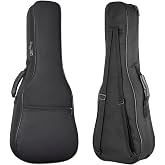 Farcaya Soprano Ukulele Case Bag 21 in Soft Uke Backpack for Gig with Adjustable Dual Shoulder Straps 0.2 inch Sponge Padding Protective Waterproof Oxford (Black, 21inch)