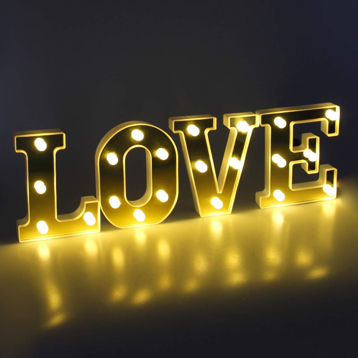 Coitak Love Marquee Letter Lights Sign LED Decor Lights Night Light Wedding Birthday Party Home Bar Decoration