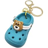 Exodmx Mini Silicone Croc Keychain with Bell Charm, Silicone &amp; Alloy Cute Shoe Keyring for Backpack/Purse/Luggage Deco