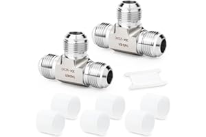 TAISHER 2PCS Forging of 304 Stainless Steel Tee JIC Flare Tube Fittings, 1/2" JIC Male x 1/2" JIC Male x 1/2" JIC Male
