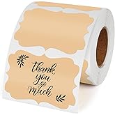 YIKIADA Khaki Thermal Labels 2 × 3 Inch Gift Printer Sticker Christmas Direct Roll Decals Waterproof Name Tag for Wrapping Logo DIY Thanks Card Office 500 PCS