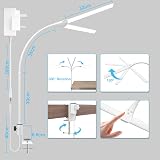Hensam LED Desk Lamp Double Head with Clamp 12W 1400 Lumen 5 Color Modes view 8