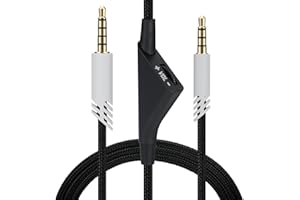 CYPHER.V Replacement Cable for Astro A40 A40TR A10 Gaming Headphones, Aux Braided Wire Cord Compatible with Xbox-One PC Ps4 etc with Volume Control 6.5 Feet 2.0 M (Black Grey)