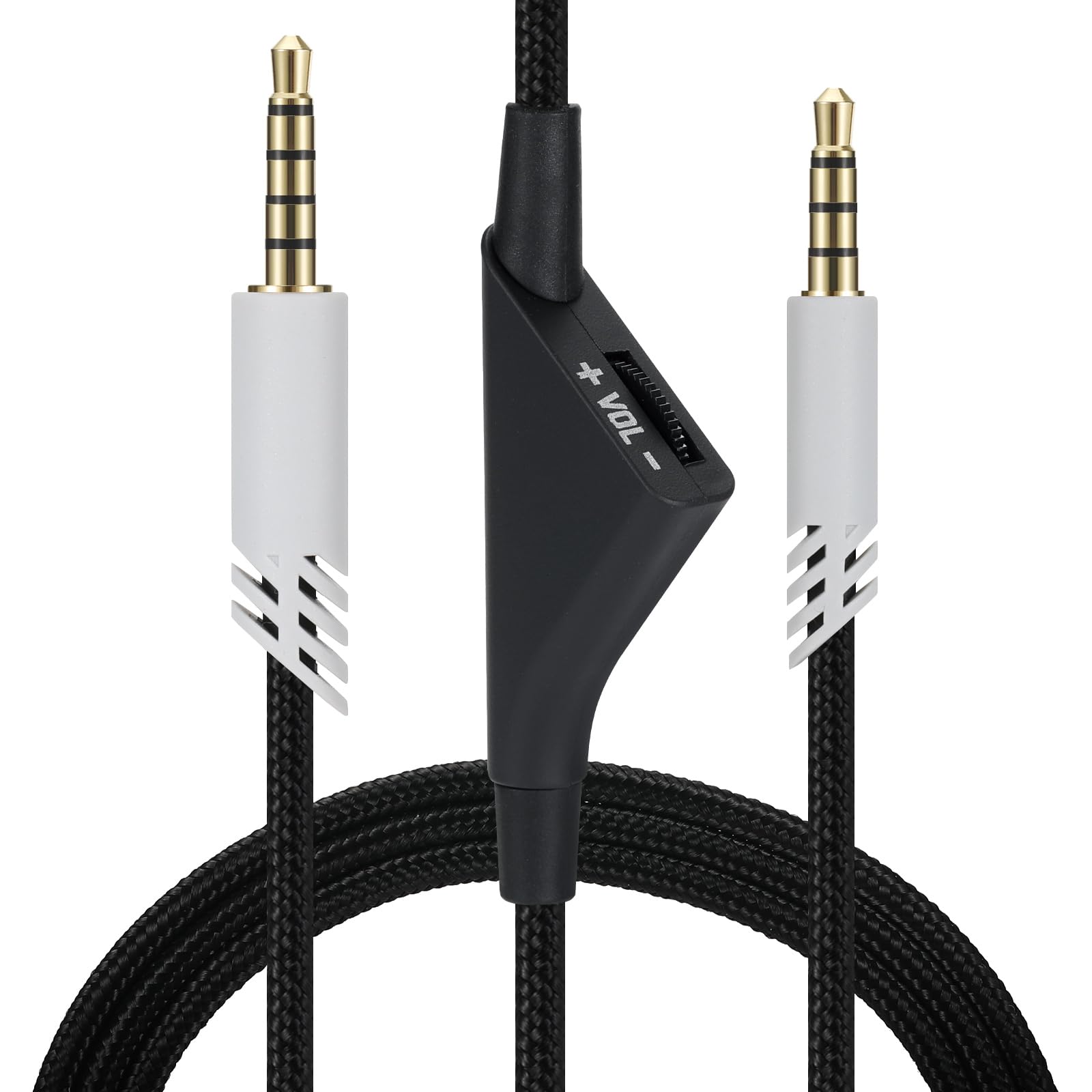 Cypher.V Replacement Cable for Astro A40 A40TR A10 Gaming Headphones, Aux Braided Wire Cord Compatible with Xbox-One PC Ps4 etc with Volume Control 6.5 Feet 2.0 M (Black Grey)