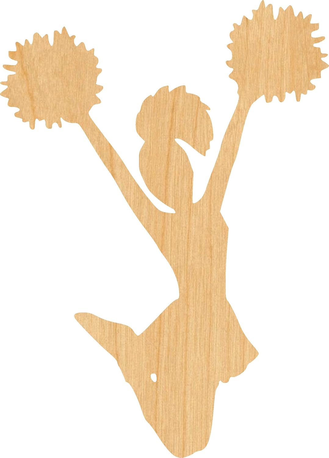 Mixed Media - Cheerleader Laser Cut Out Wood Shape Craft Supply - 4 Inch
