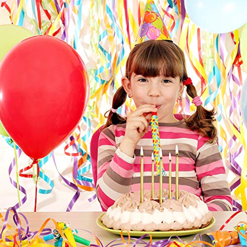 Hicdaw 60PCS Birthday Candles Birthday Party Long Thin Cake Candles Metallic Birthday Candles in Holders for Birthday Wedding Party Cake Decorations - Thumbnail 2