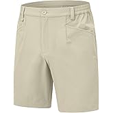 Rdruko Men's Stretch Golf Shorts 7 '' Dress Casual Quick Dry Elastic Waist Lightweight Flat Front Work Shorts