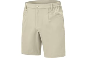 Rdruko Men's Stretch Golf Shorts 7 '' Dress Casual Quick Dry Elastic Waist Lightweight Flat Front Work Shorts