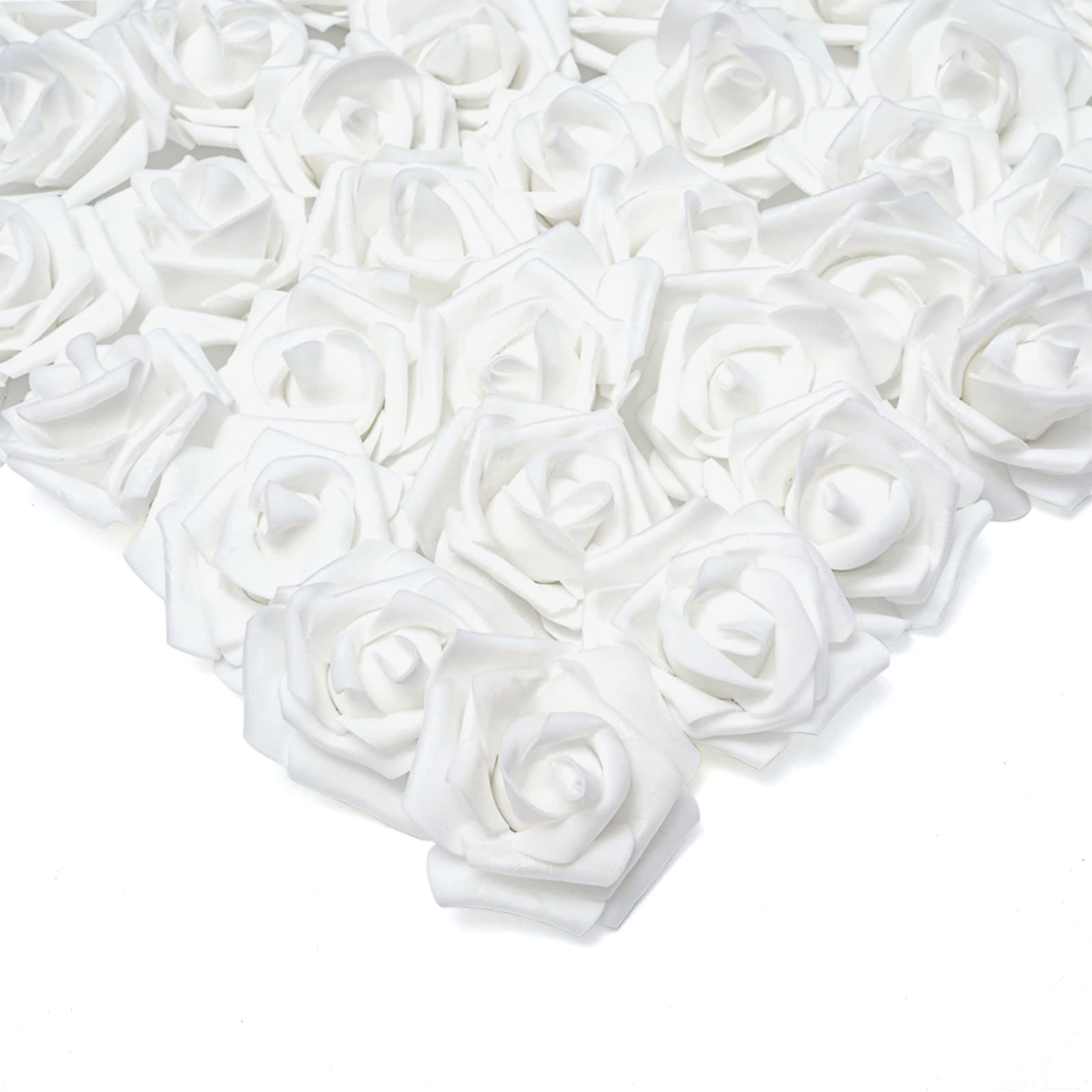 Warmiehomy Artificial Flower Foam Rose, 50 Pcs Real Touch Artificial Roses for DIY Bouquets Wedding, Party, Garden, Office, Home Decor, White