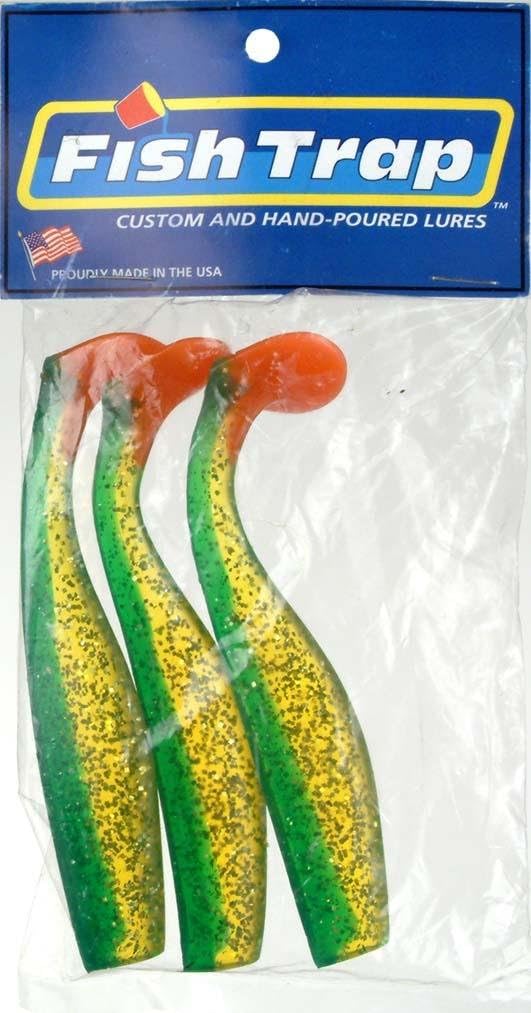 Fish Trap 5.0-Inch Swimbait Dark Chartreuse Fishing Bait Lures