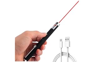 XFWUCHE Cat Laser Pointer for Cats USB Rechargeable Dogs Pet Interactive Toys Indoor Outdoor Chaser Tease Green Red Light Blue Violet Laser Pen Kitten Training (Red, 1 PCS Pack Laser Pointer)