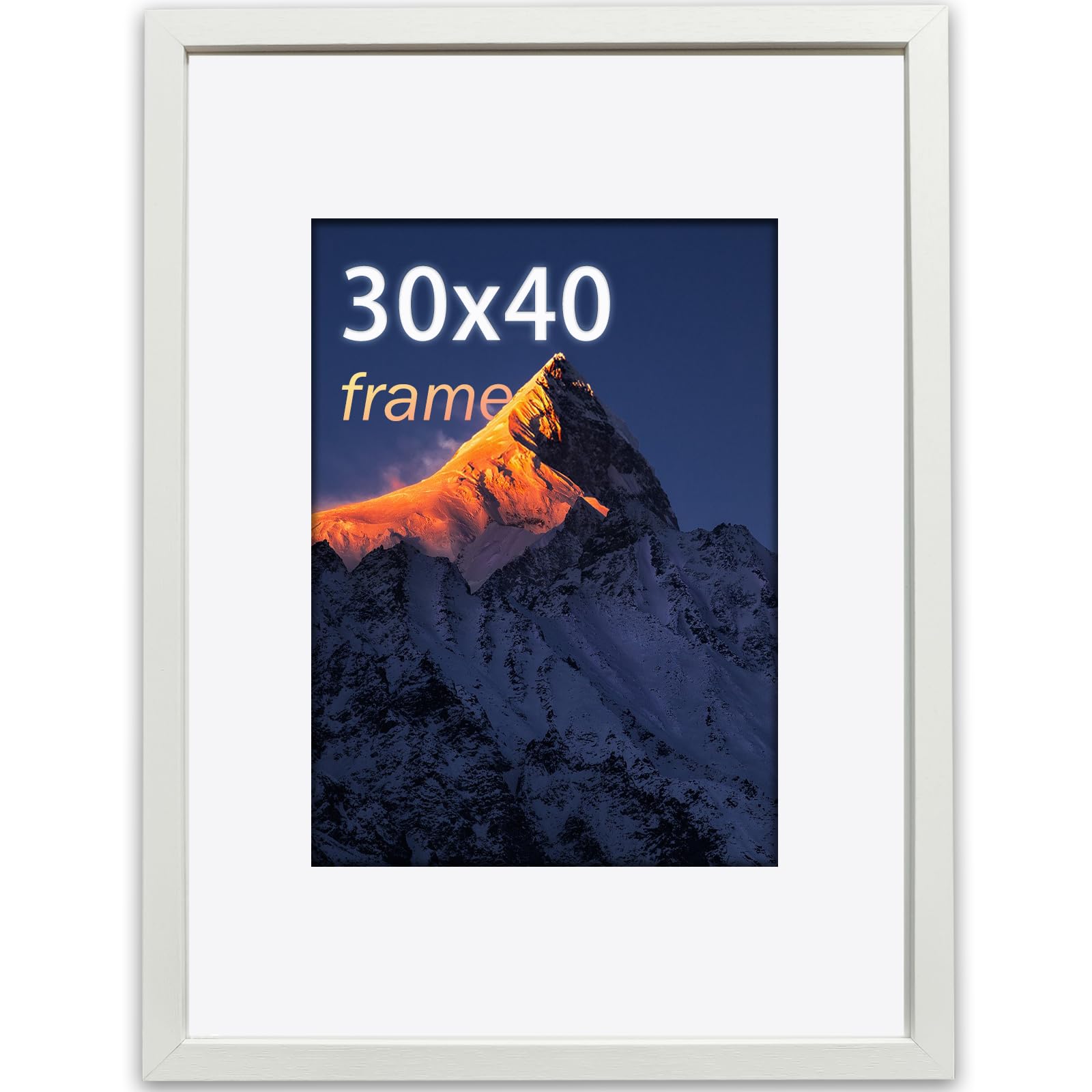 wyewye 30x40 Picture Frame, 30 x 40cm Picture Frame, Picture Frames 30cm x 40cm, with Plexiglass and Mount, Picture Frames for Only Wall Mount, Solid Wood, White, Pack of 1