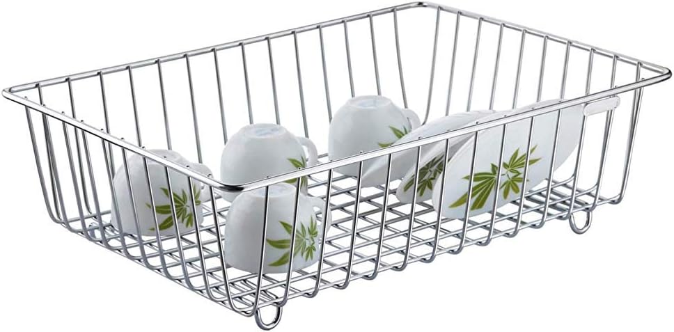 Raawan Stainless Steel Premium High Grade Utensils Drainer, Platform Plate/Dish Draining Basket for Kitchen(Dimensions (LxBxH): 15 x 11 x 5 inch)