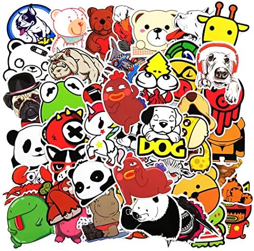 zheyistep 50 Pcs Animals Cool Laptop Sticker for IPhone Macbook Car Motorcycle Luggage Water Bottle DIY Bumper Bomb Vinyl Decal Stickers for Guy Skateboarding Accessories