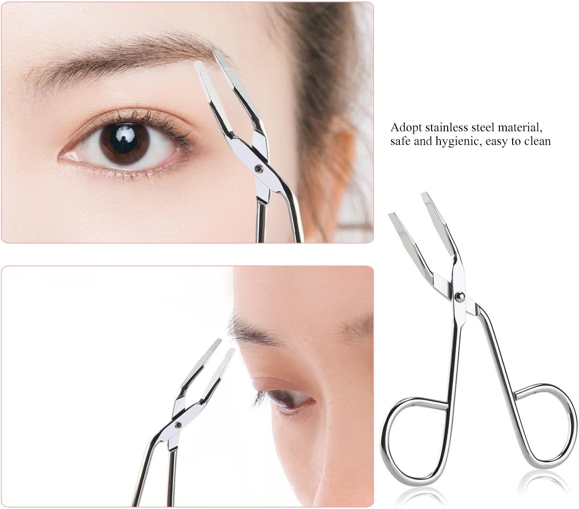 Eyebrow Tweezer Stainless Steel Scissors Shaped Slant Tip Tweezer Clip - Image 4