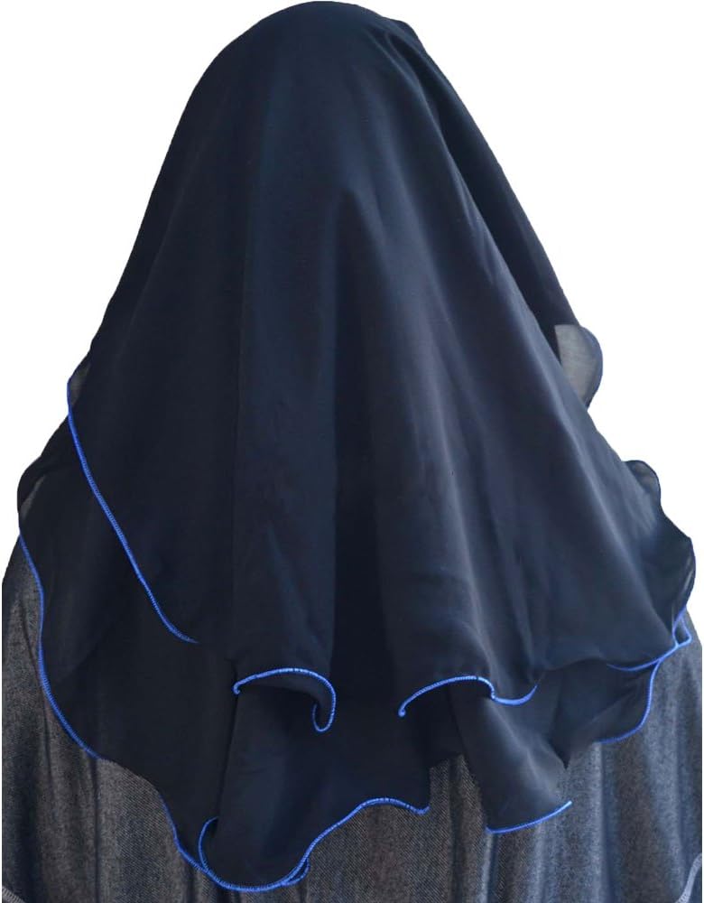 BLACK Niqab Hijab 3-layer Fluttery Butterfly Saudi Face Veil