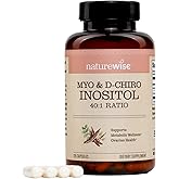 NatureWise Myo-Inositol & D-Chiro Inositol Supplement for Women - Fertility Supplements for Women - Ideal 40:1 Ratio - Myo Inositol 2000mg - Non-GMO, Vegan, USA Manufactured - [30-Day Supply]