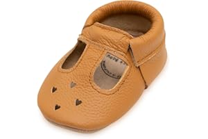 BirdRock Baby Mary Jane Moccasins - Genuine Leather Soft Sole Baby Girl Shoes for Newborns, Infants, Babies, and Toddlers