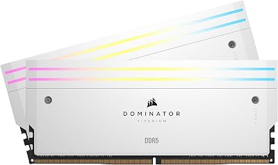 Corsair Dominator Titanium RGB DDR5 RAM 32GB (2x16GB) 6400MHz CL32 White XMP