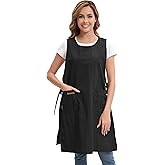 Nanxson Waterproof Apron Oversize with Pockets Polyester Chef Apron for Cooking Kitchen Baking Painting Grilling