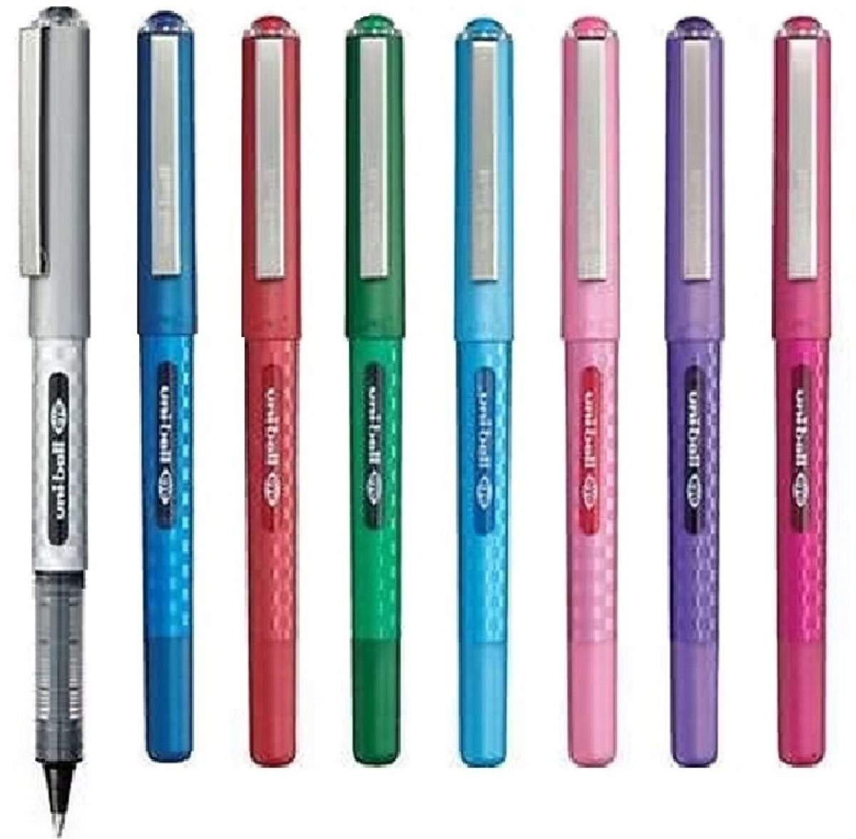 Uni-Ball UB-157D Liquid Ink Rollerball Pens - 0.7mm Nib - 1 of Each Colour - Pack of 8