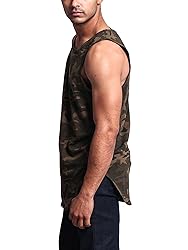 VICTORIOUS Solid Color Long Length Curved Hem Tank