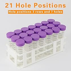 BIPEE Plastic Test Tube Rack, 21 Holes，Test Tube