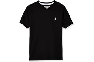 Nautica Boys' Short Sleeve Solid V-Neck T-Shirt, Soft, Comfortable, Relaxed Fit