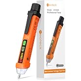 Neoteck Non Contact Voltage Detector 12-1000V AC Voltage Tester | Identifies Live and Null Wires with Audible Beeps and LED Alerts ,Flashlight for Outlets,Switches,and Circuit Breakers-Orange