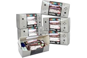 Shescrzionu Video Game Party Favors Boxes 12 PCS-Perfect Party Favor Boxes with Window,Game On Birthday Decorations Video Game Birthday Decorations,Game Bags,Video Game Gifts Aa07