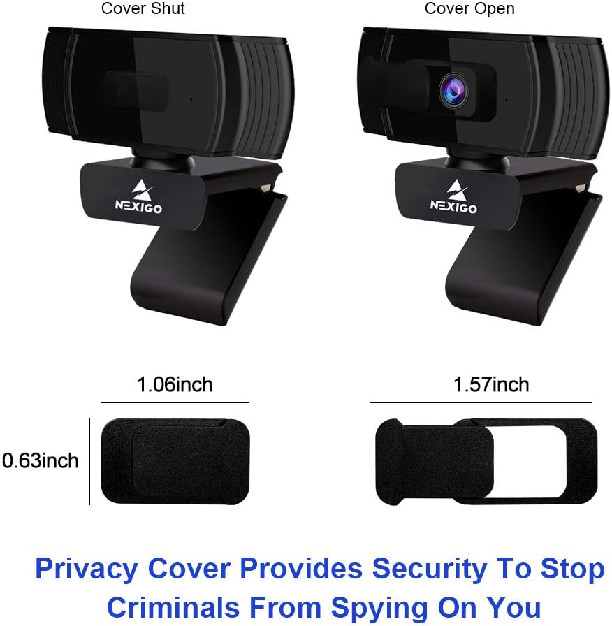 2020 AutoFocus 1080p Streaming Webcam with Stereo Microphone and Privacy Cover, NexiGo FHD USB Web Camera, for Online Class, Zoom Meeting Skype Facetime Teams, PC Mac Laptop Desktop: Electronics