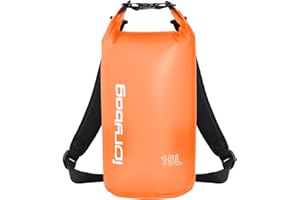 IDRYBAG Clear Dry Bag Waterproof 2L/5L/10L/15L/20L, Small Dry Sack Waterproof Bag for Kayaking