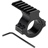 HIGOO 1-Inch 1" 30mm Scope Ring Adaptor W/Picatinny/Weaver Rail, 25.4mm/30mm Tactical Barrel Clamp Mount with Rail for Scope 