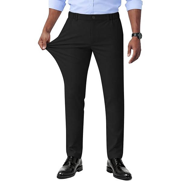 Men's Cozy Hidden Expandable Waist Dress Pants
