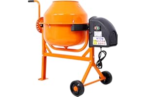 ZEHUOGE Cement Mixer, 3 Cu. Ft Electric Concrete Mixer Machine, 120v AC Motor Portable Power Cement Mixers for Mortar, Stucco and Fodder, Orange