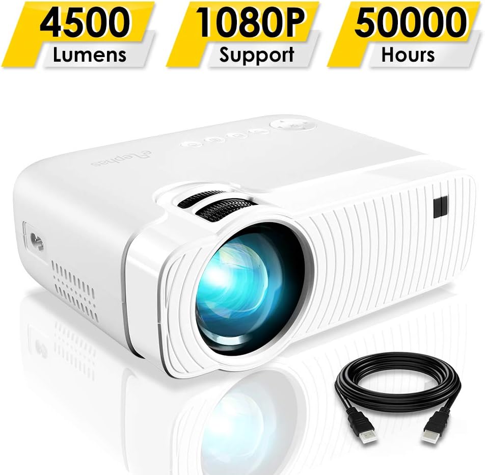ELEPHAS Projector, GC333 Portable Projector with 4500 Lumens and Full