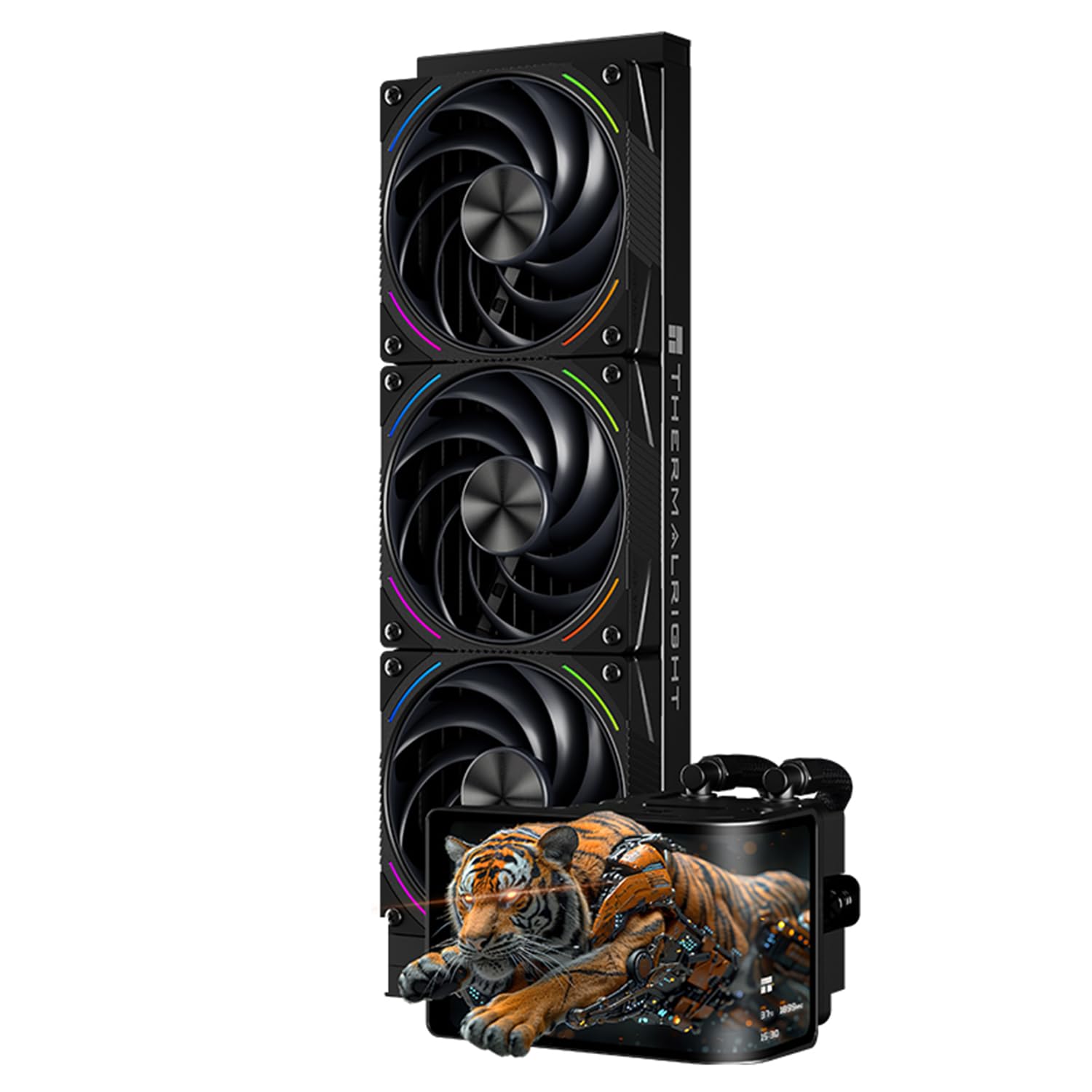 Photo 1 of Thermalright Wonder Vision 360 Turbo ARGB Black CPU Water Cooler, 60HZ Curved Screen with 2400x1080 Resolution,for AM4/AM5,Intel LGA1851/1700,6.67in 3D Screen High Performance Pump,3000RPM Fan Speed