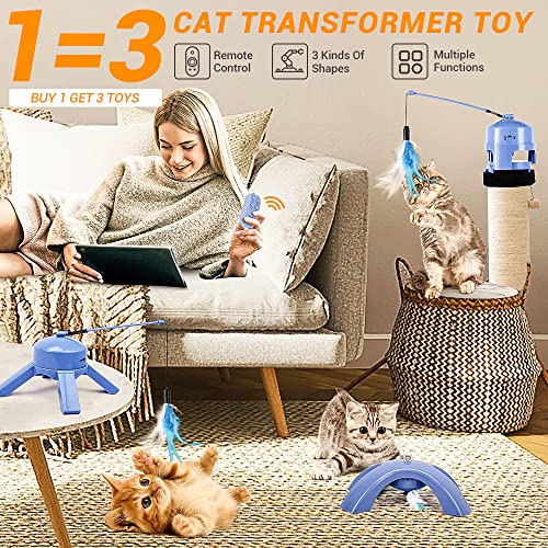 Greenvine Transformer Cat Toys Smart Sensing Feather Interactive Kitten