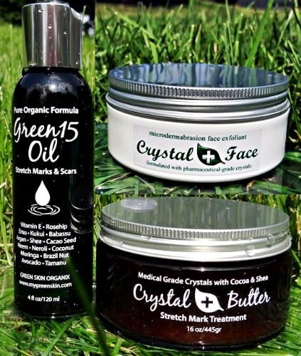 Best Stretch Mark Microdermabrasion CRYSTAL KIT- Most Effective treatment for Stretch Marks and Dead skin exfoliation Body & Face microdermabrasion Crystal Face Scrub + Stretch Marks Complete kit removes old stretch marks, fades sunspots, age spots and reverses sun damage,smoothes out fine lines and wrinkles, reveals young skin that's under the dead skin layer, shrinks pores and smoothes out abrasions