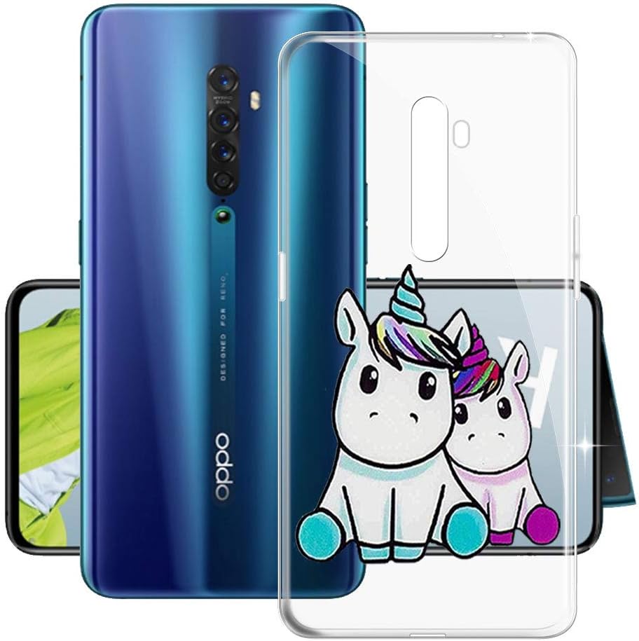 Oppo Reno 2 Case, HHUAN Shock-Absorption Flexible Soft Transparent Like Love TPU Shell Silicone Gel Resistant Protective Case Bumper Cover for Oppo Reno 2 (6.55")