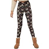 sissycos Women's Christmas Halloween Crossover Leggings High Waisted Buttery Soft Printed Tights 27