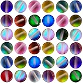 Matte Aurora Crystal Glass Beads 100pcs 8mm Flash Glitter Shining Mermaid Round Loose Aura Bead Frosted Moonstone for Jewelry Making (Multicolor, 8mm)