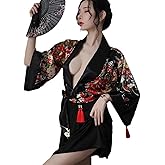 YEBAODUO Women's Japanese Kimono Sexy Traditional Robe Lingerie Yukata Ladies Costumes Pajamas