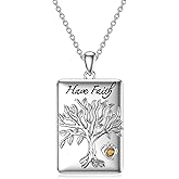 LEECCI Mustard Seed Necklace 925 Sterling Silver Have Faith Mustard Seed Jewelry Gifts for Women
