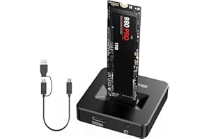 FREEGENE ACASIS NVME to USB Docking Station, Aluminium Alloy Housing Fast Heat Dissipation, M.2 to USB Adapter 10Gbps, NVME SSD Reader Adapter Support M.2 (M Key) NVMe SSD and (B+M Key) SATA-Based SSD